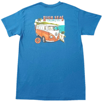 High Seas VW Bus 100% Cotton Royal Blue T-shirt