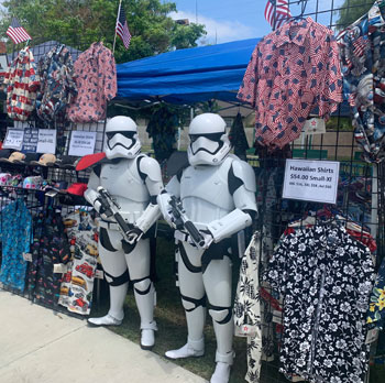 Stormtrooping the High Seas Hawaiian Shirt booth at the Tiki Show