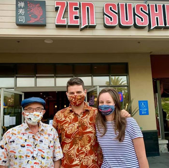 Zen Sushi owner wearing Hawaiian Shirts