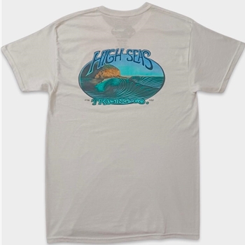 Wave T-shirt - White 100% Cotton by High Seas