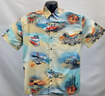 VIntage VW Hawaiian Shirt- Made in USA- 100% Cotton