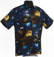 Galaxy- Space Hawaiian shirt- Made in USA- 100% Cotton