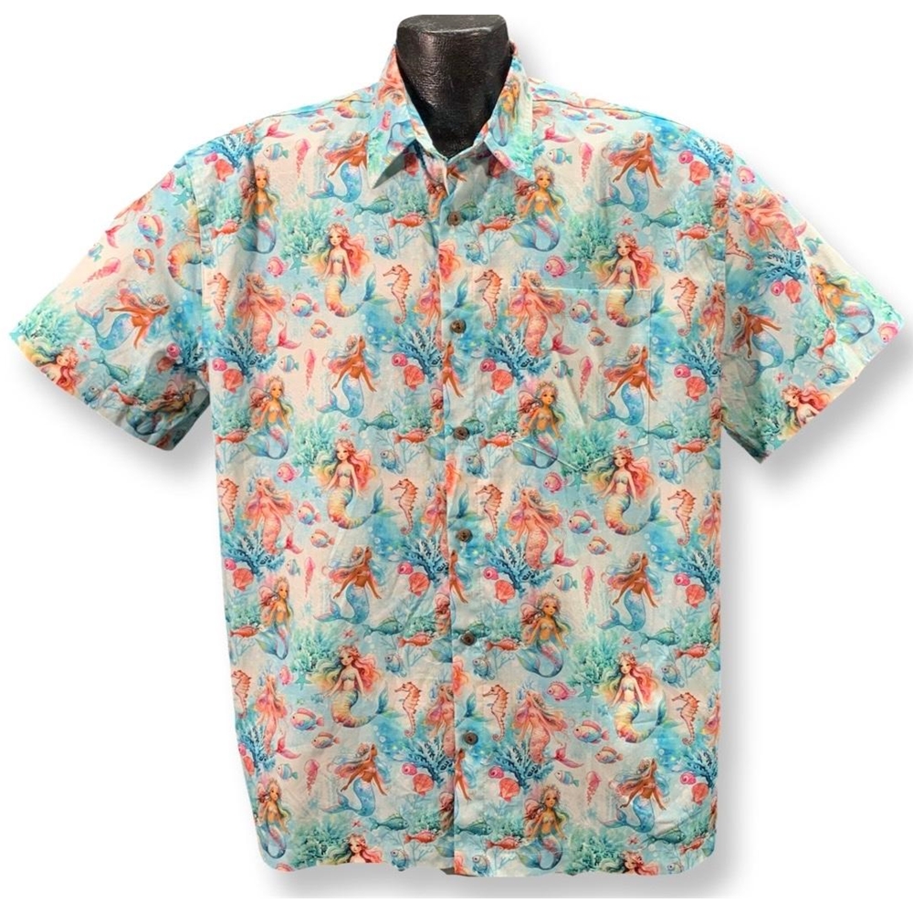 Underwater Mermaids Hawaiian shirt- Made in USA