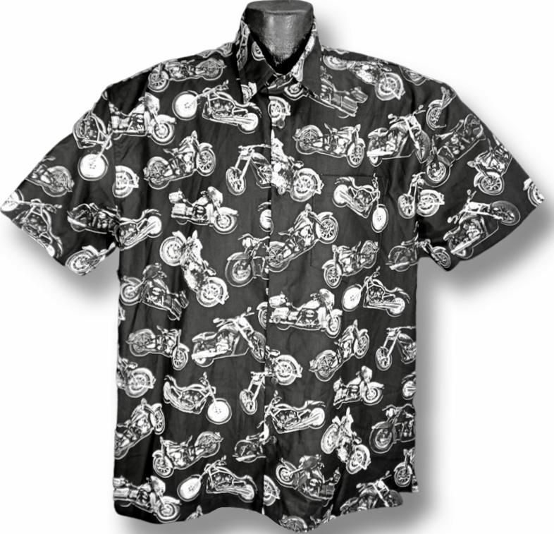 motorcycle dress shirts MENS Dress Shirt / Motorcycle Design/ Long Sleeve/ Size Large