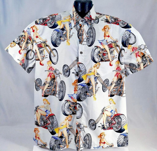 Pinup girl Motorcycle Hawaiian shirt