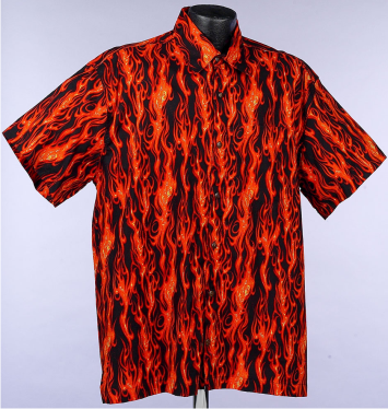 Red Ghost Flames Hawaiian Aloha Shirt