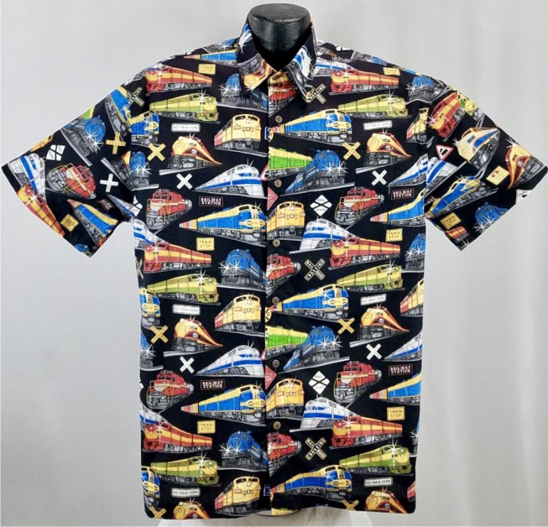 Train and Railroad Hawaiian aloha shirt