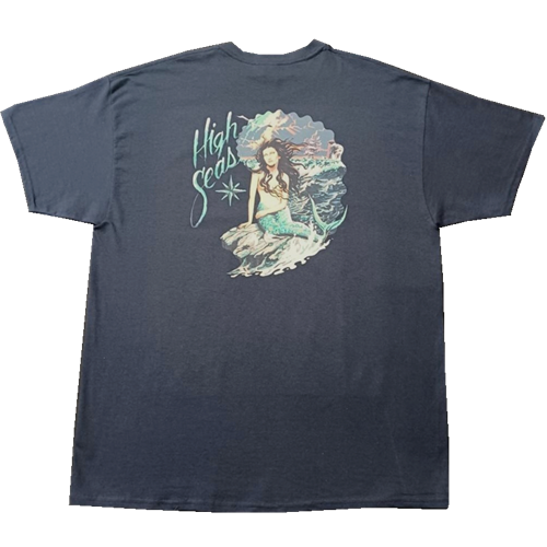 Mythic Mermaid  100% Cotton Navy Blue T-shirt