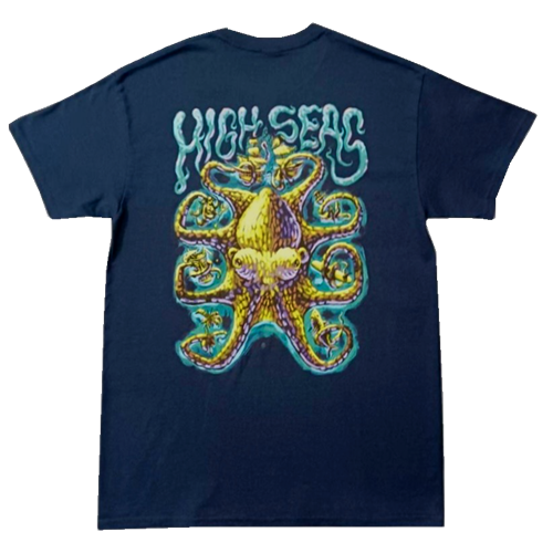 High Seas Octopus 100% Cotton Navy Blue T-shirt