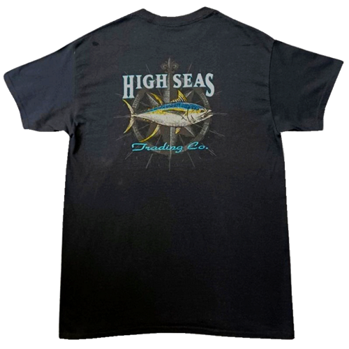 Big Game Tuna Fishing Black 100% Cotton T-shirt